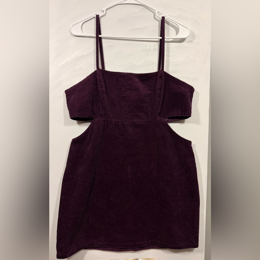 Denim Co. Plum Corduroy Cutout Dress Size 12